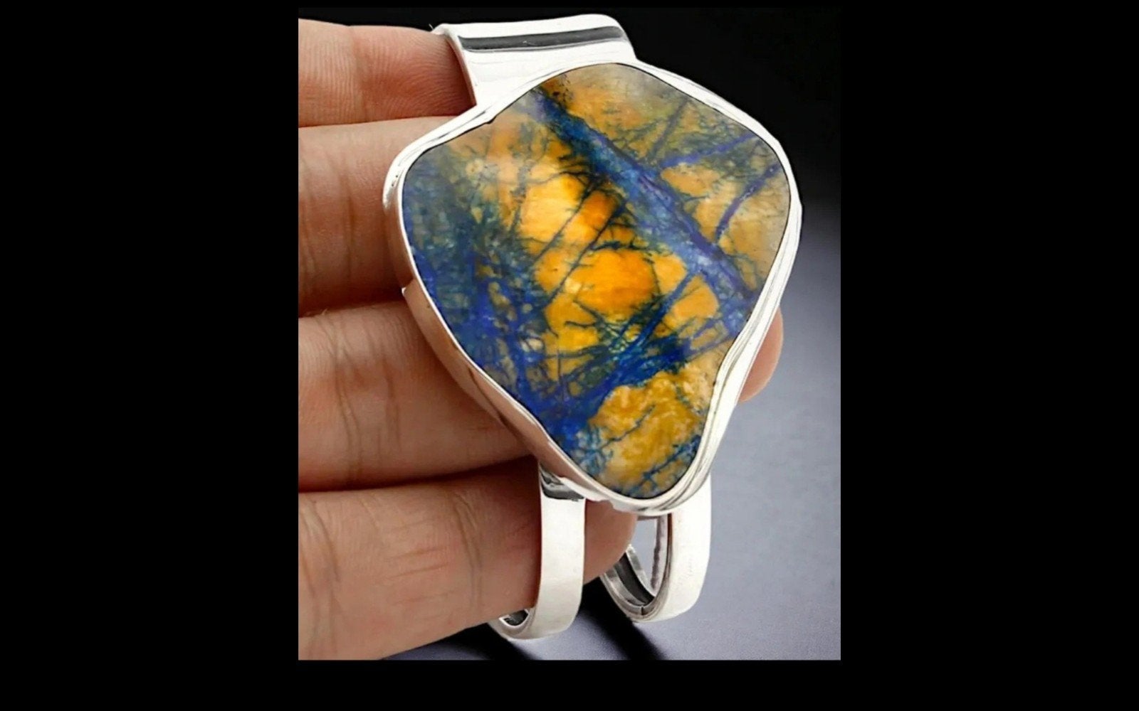prachtige 925 sterling zilveren armband met echte Azuriet, Overige kleuren, Verzenden, Nieuw, Met edelsteen