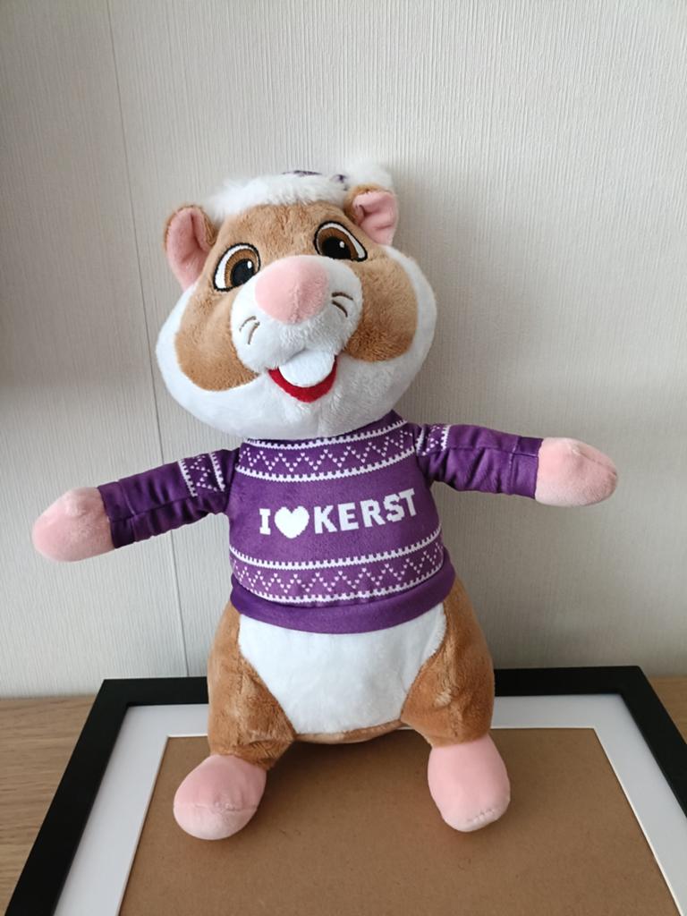 Albert Heijn Kersthamster pluche knuffel kerst, Albert Heijn, Overige typen, Ophalen of Verzenden, Zo goed als nieuw