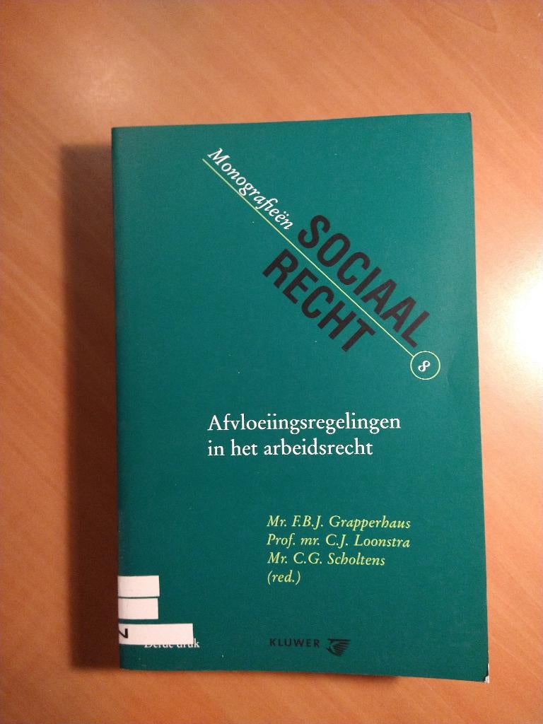 Afvloeiingsregelingen in het arbeidsrecht., Ophalen of Verzenden, Zo goed als nieuw, Natuurwetenschap
