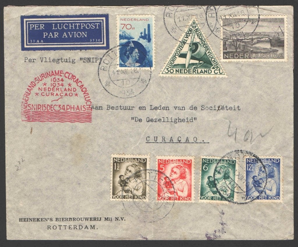 Nederland o.a. Kinderpostzegels 1935, vezonden per SNIP, Ophalen of Verzenden, Envelop