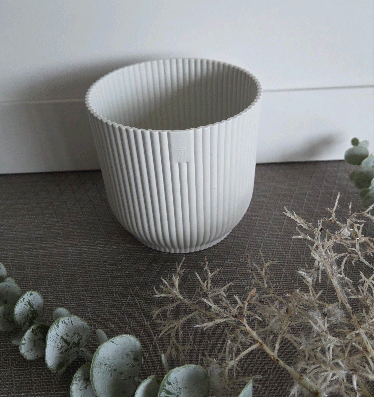 Kleine kunstof bloempot Elho crème H:11cm, B:11cm, Ophalen, Kunststof, Minder dan 30 cm, Rond