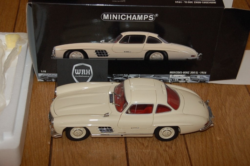 1:18 MERCEDES 300 SL GULLWING beige Minichamps WRH, Verzenden, Zo goed als nieuw, Auto, MiniChamps