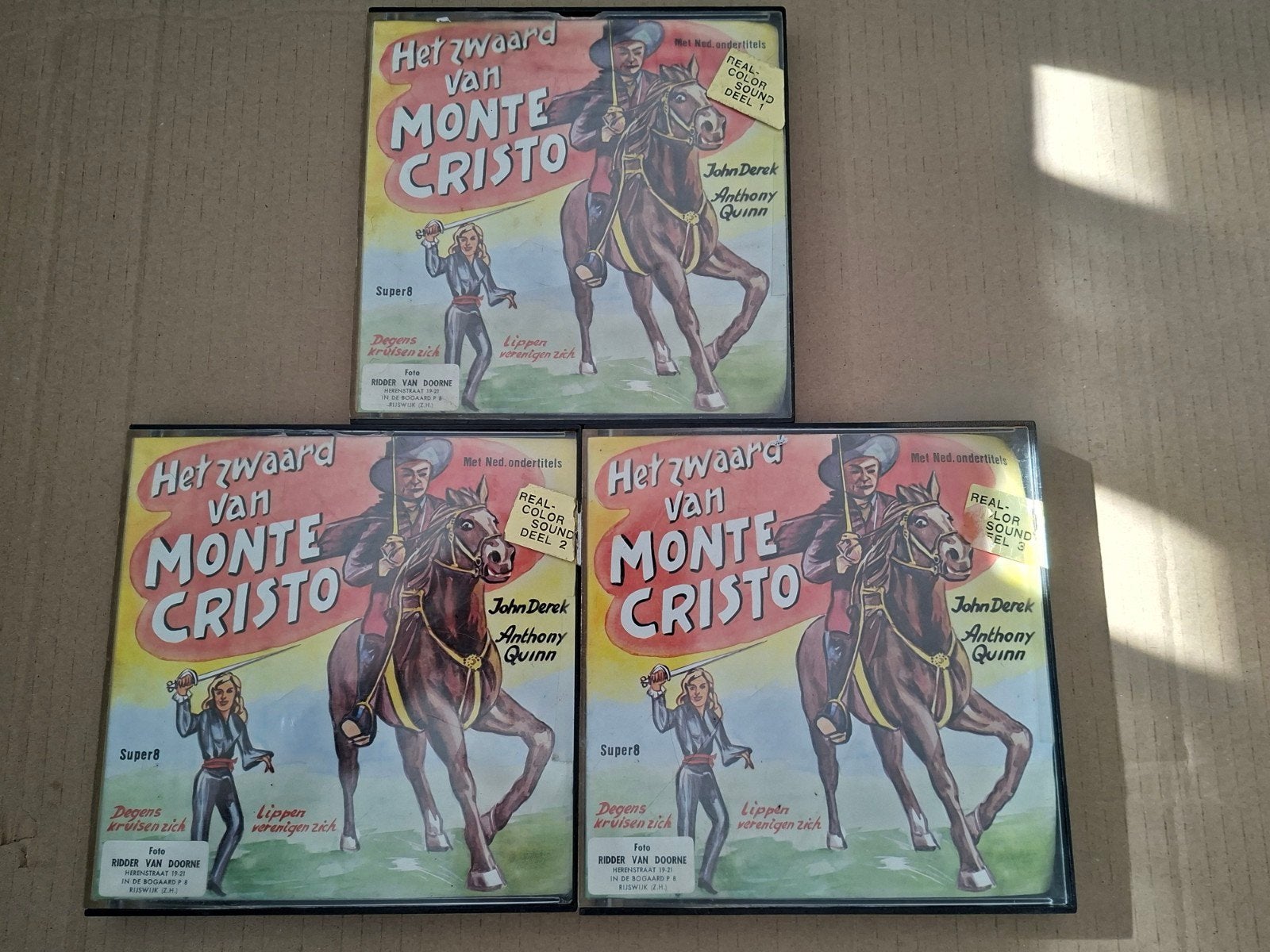 Het zwaard van Monte Cristo - Super 8 film (3 delen), Ophalen of Verzenden, 8mm film