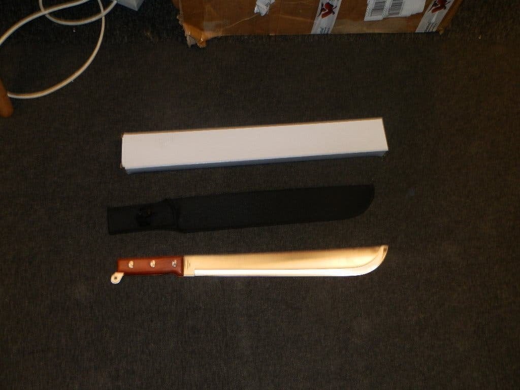 Machete ironwood brown incl holster nieuw, Ophalen of Verzenden, Landmacht, Nederland, Zwaard of Sabel