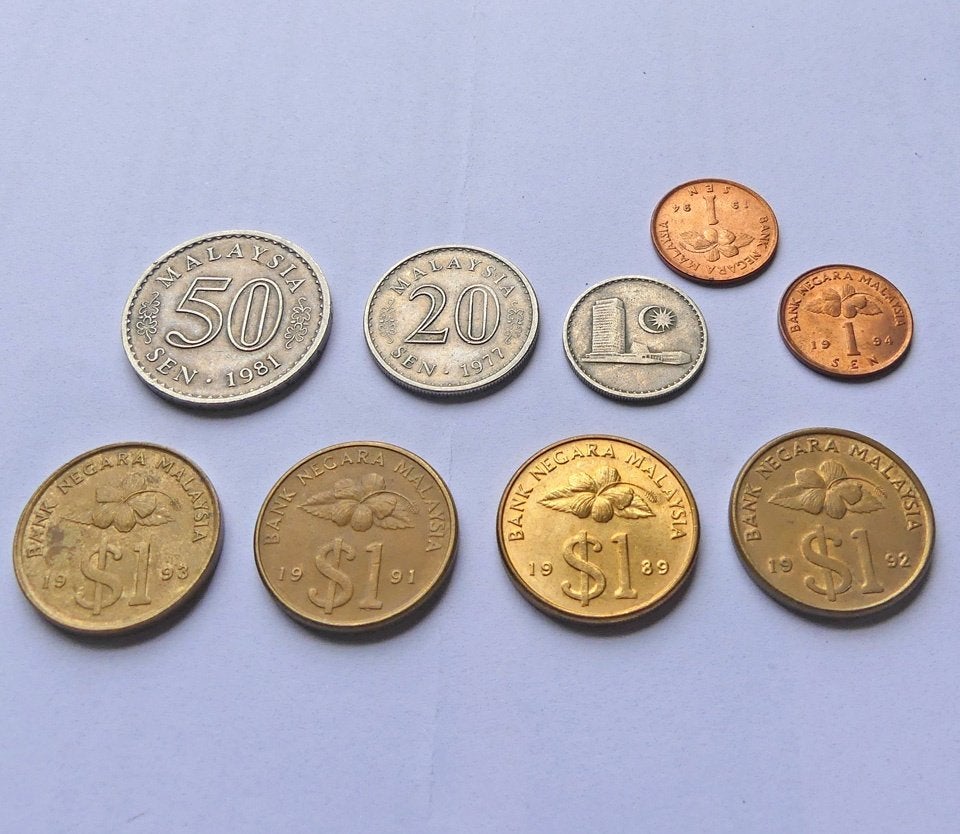 Maleisische munten 1 Dollar 1 10 20 50 Sen Maleisië Malaysia, Postzegels en Munten, Ophalen of Verzenden, Zuidoost-Azië, Setje
