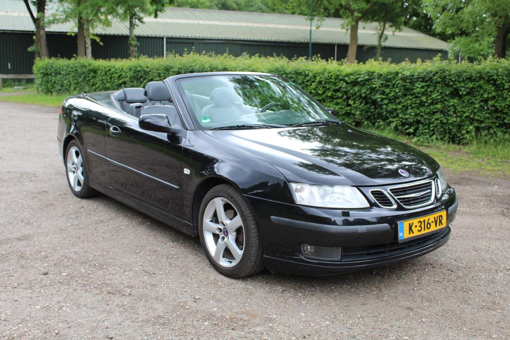 Saab 9-3 1.8 T Cabrio 2005 Zwart, Voorwielaandrijving, 1998 cc, 4 cilinders, Cabriolet