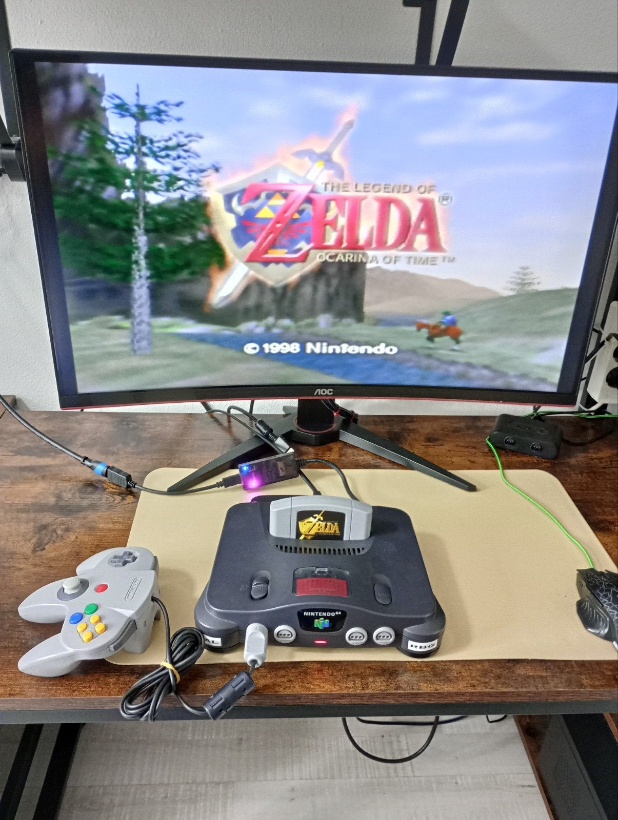 franse RGB Nintendo 64 RAD2X hdmi, Spelcomputers en Games, Ophalen of Verzenden, Gebruikt, Met 1 controller, Met games