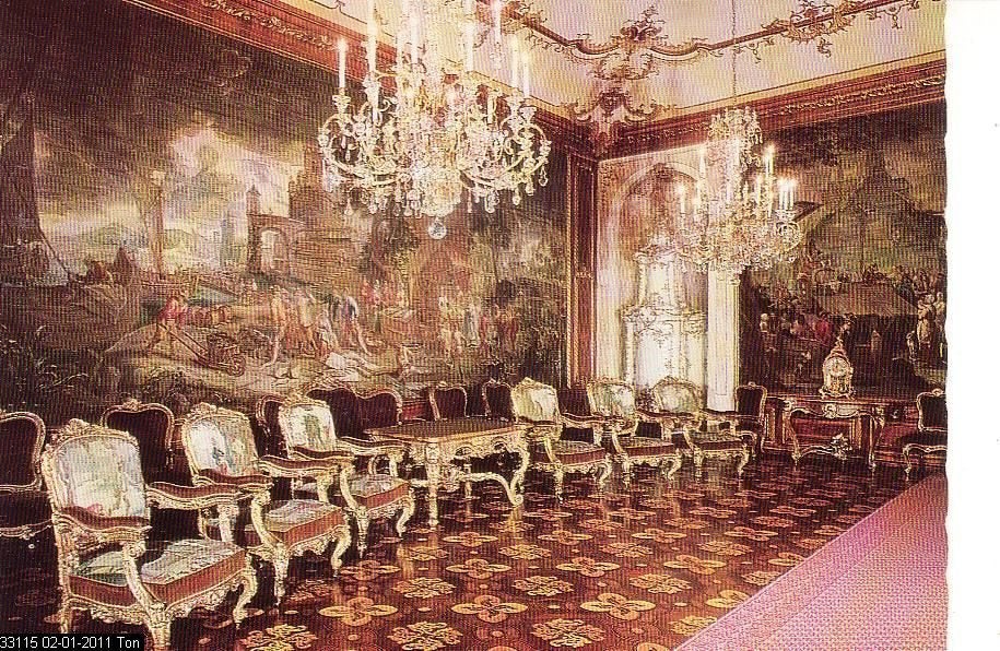 Ansichtkaart 	Wenen (Oostenr)	Schloß Schönbrunn	Gobelinsalon, Verzenden, 1960 tot 1980, Ongelopen, Oostenrijk