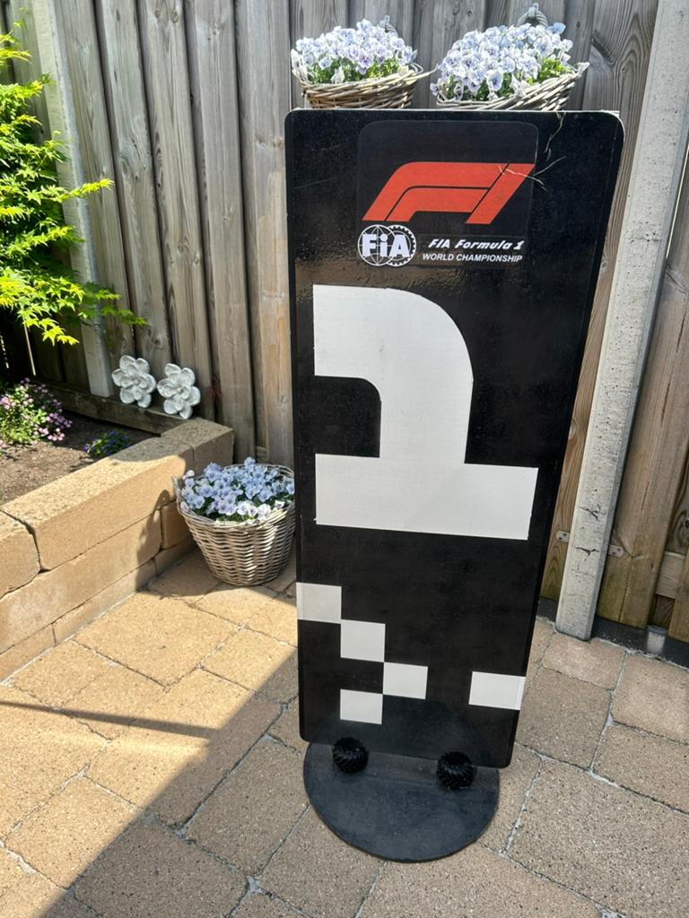 Formule 1 pitboard, Ophalen, Gebruikt, Formule 1