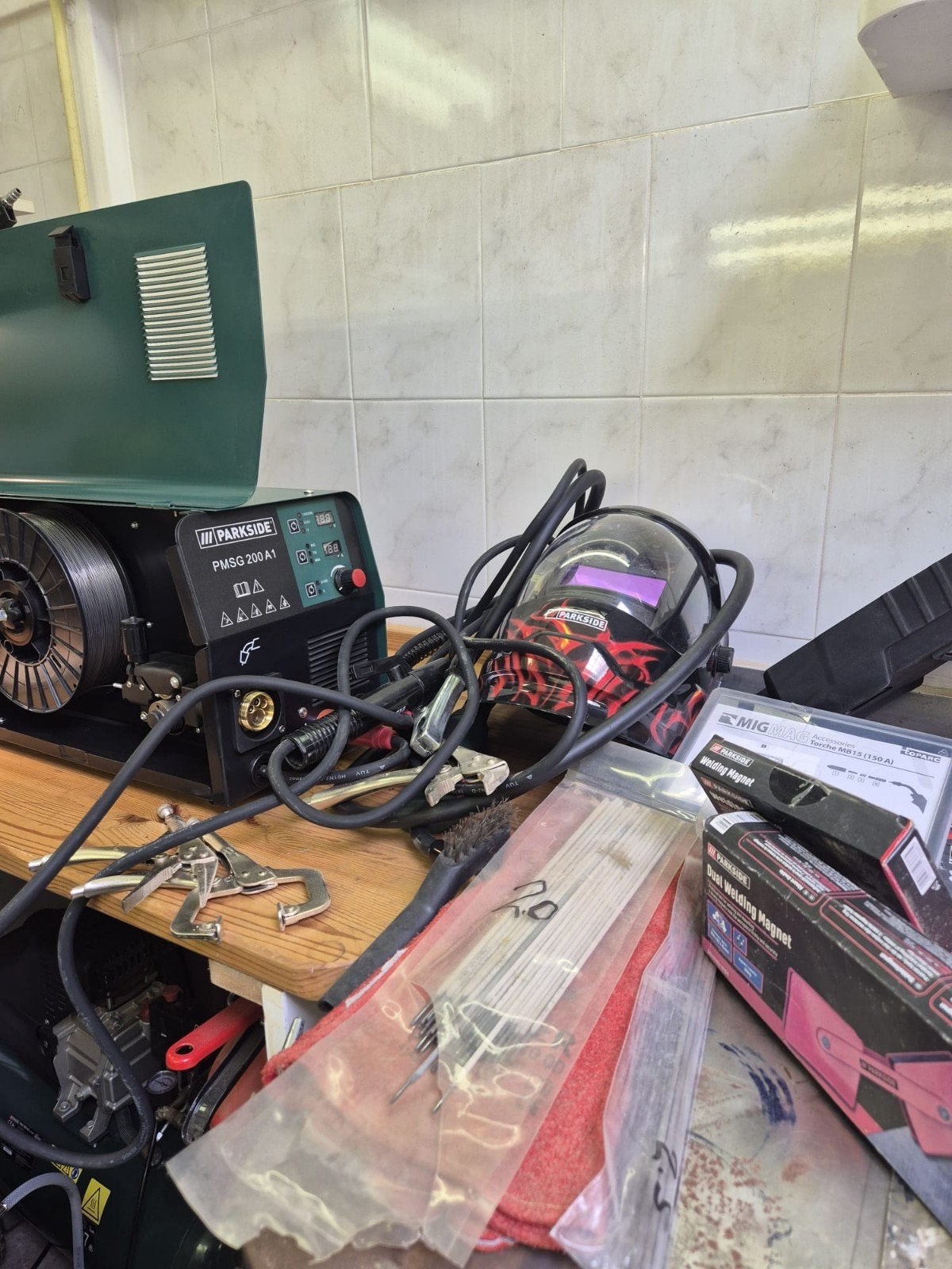 Parkside PMSG 200 A1 multi functioneel las apparaat, Ophalen, Zo goed als nieuw, Minder dan 150 ampère, Elektroden