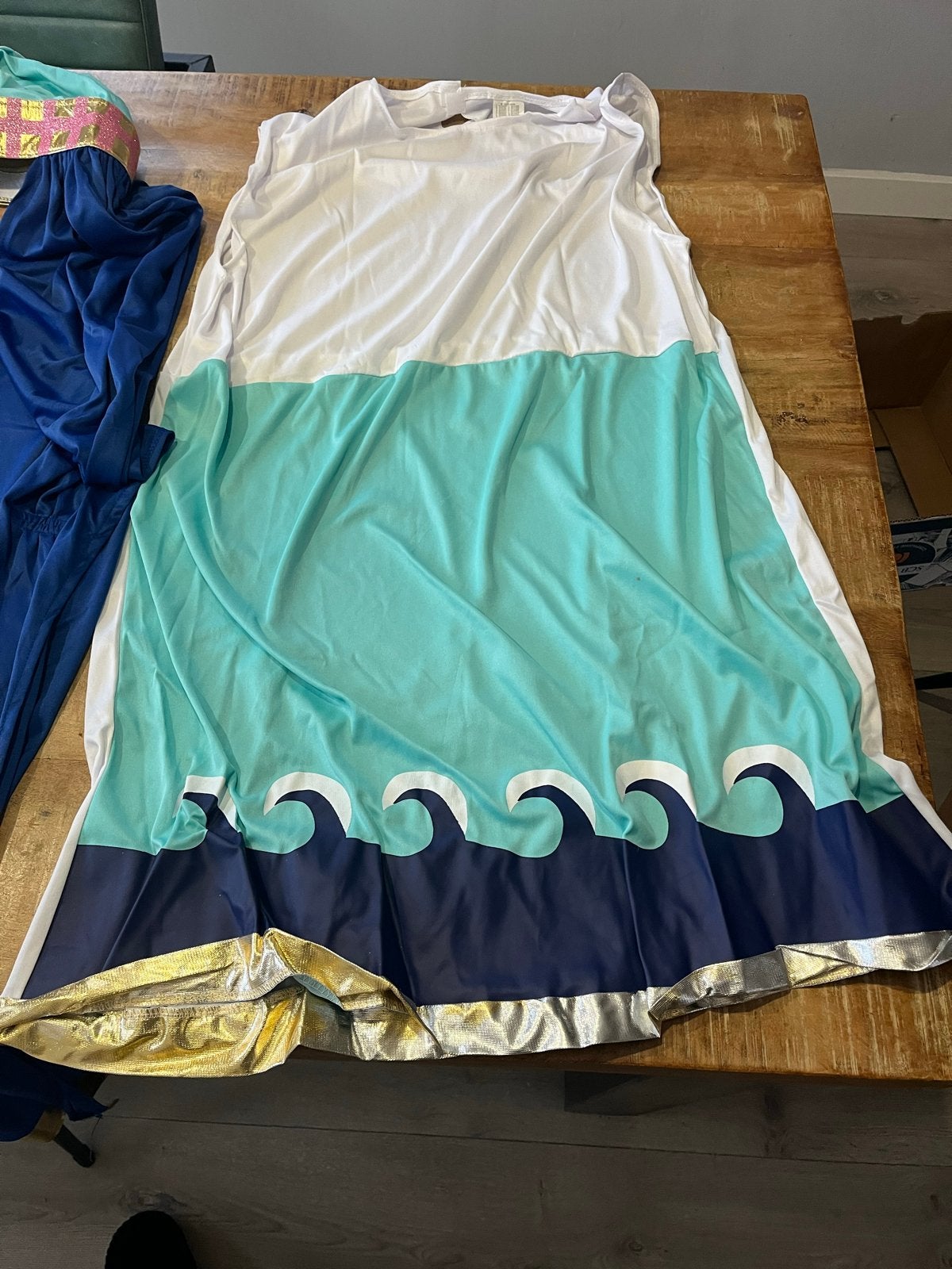 Neptunus Kostuum met Kroon en Accessoires - Maat L, Ophalen of Verzenden, Zo goed als nieuw, Pak of Jurk