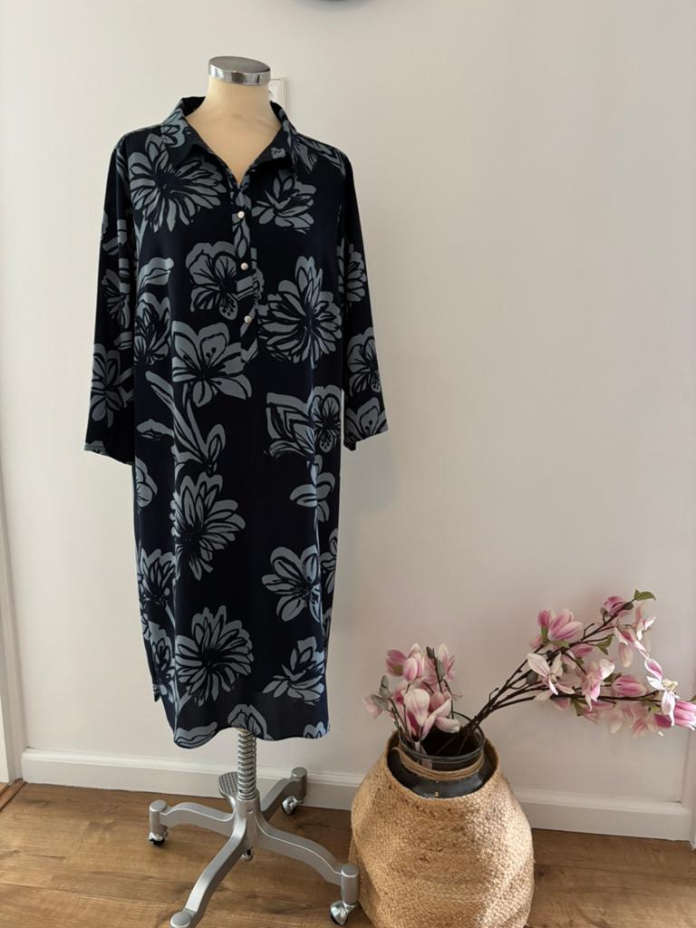 Paprika jurk 3/4 mouw maat 44, Kleding | Dames, Jurken, Blauw, Maat 46/48 (XL) of groter, Ophalen of Verzenden, Zo goed als nieuw