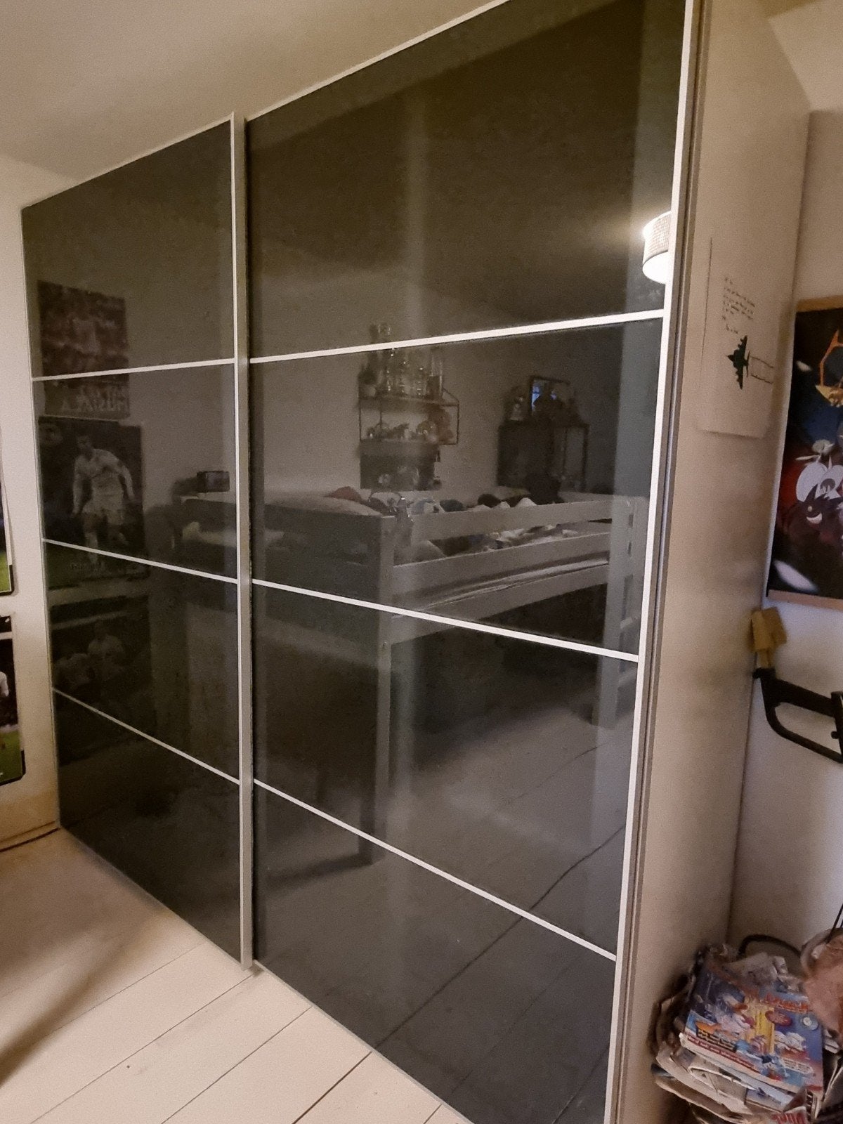 IKEA antraciet glazen schuifdeuren PAX kast 200 x 201 cm, Ophalen, Gebruikt, 200 cm of meer, 200 cm of meer