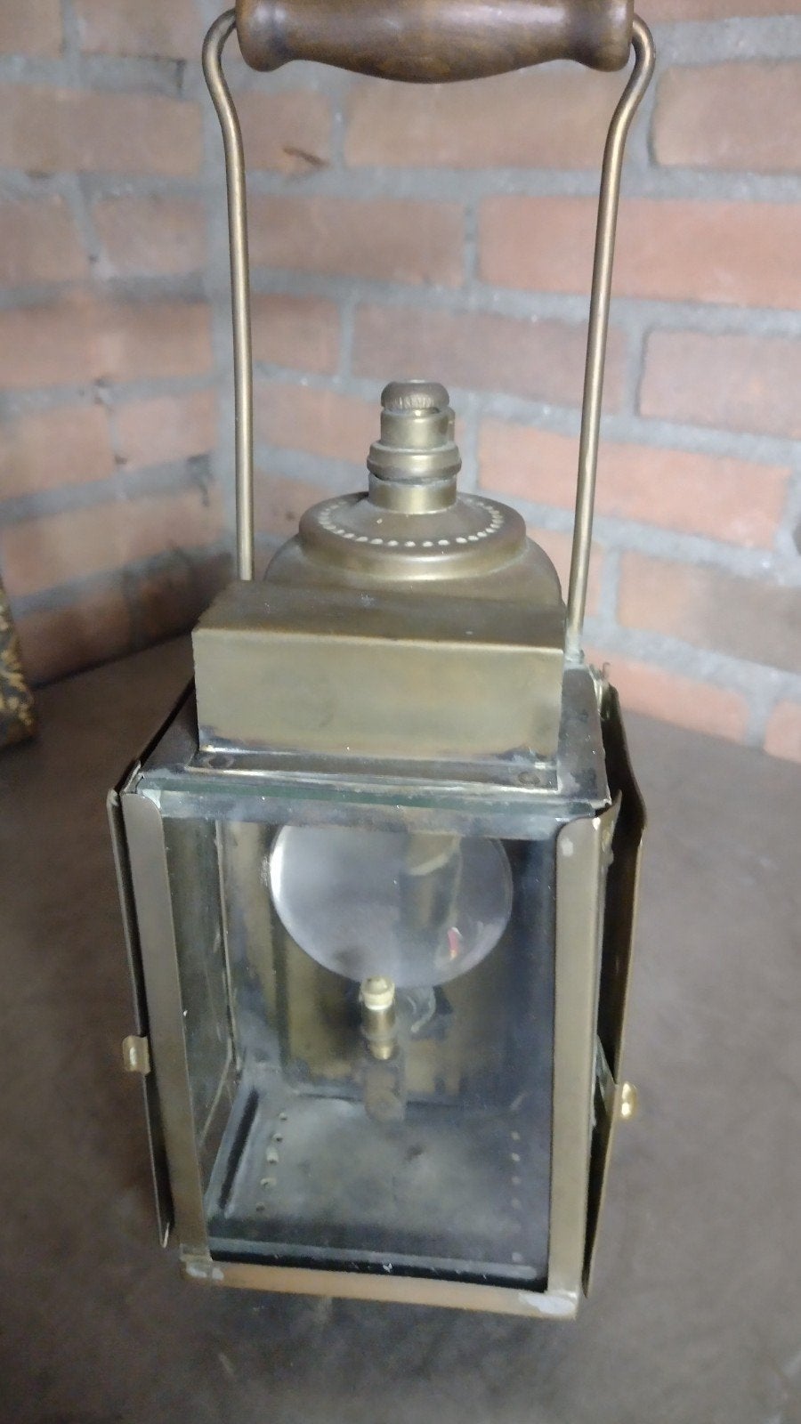 Antieke messing mijnwerkerslamp - karbidlamp, Antiek en Kunst, Antiek | Lampen, Ophalen of Verzenden