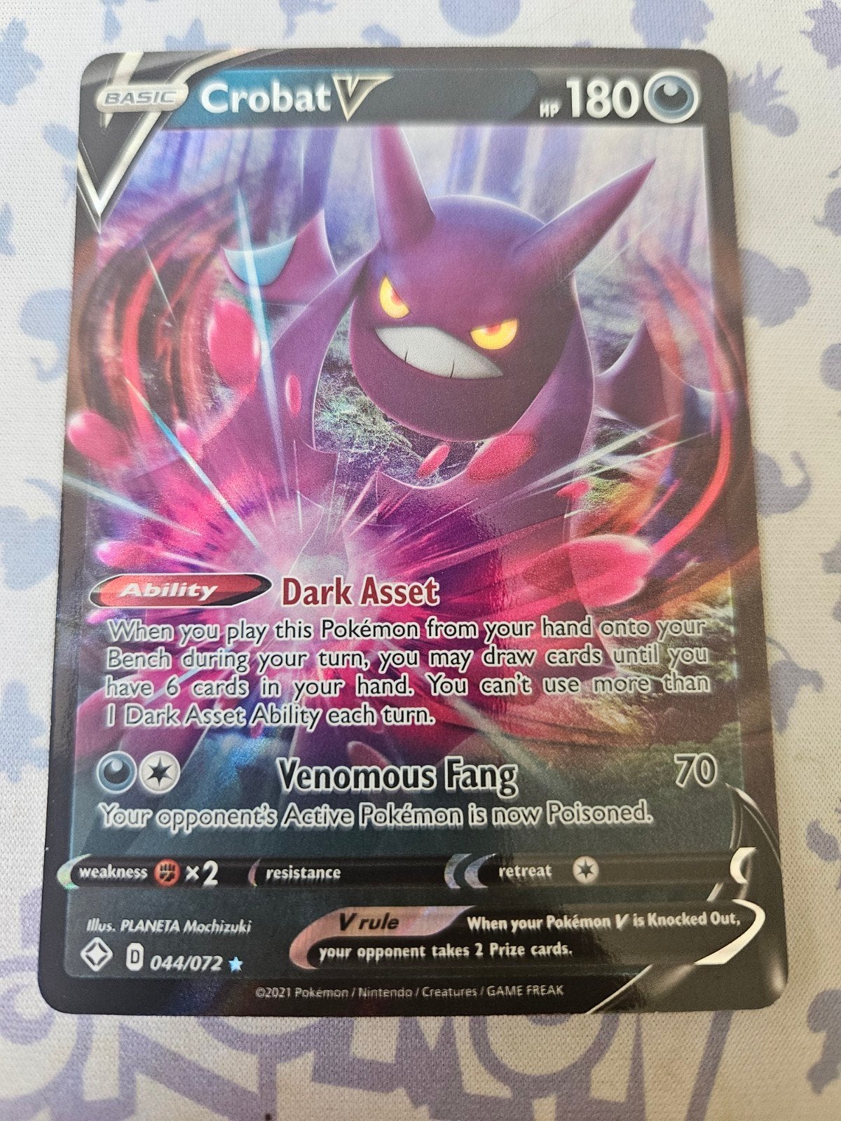 Crobat V Pokémon Kaart (D 044/072), Ophalen of Verzenden, Zo goed als nieuw, Losse kaart
