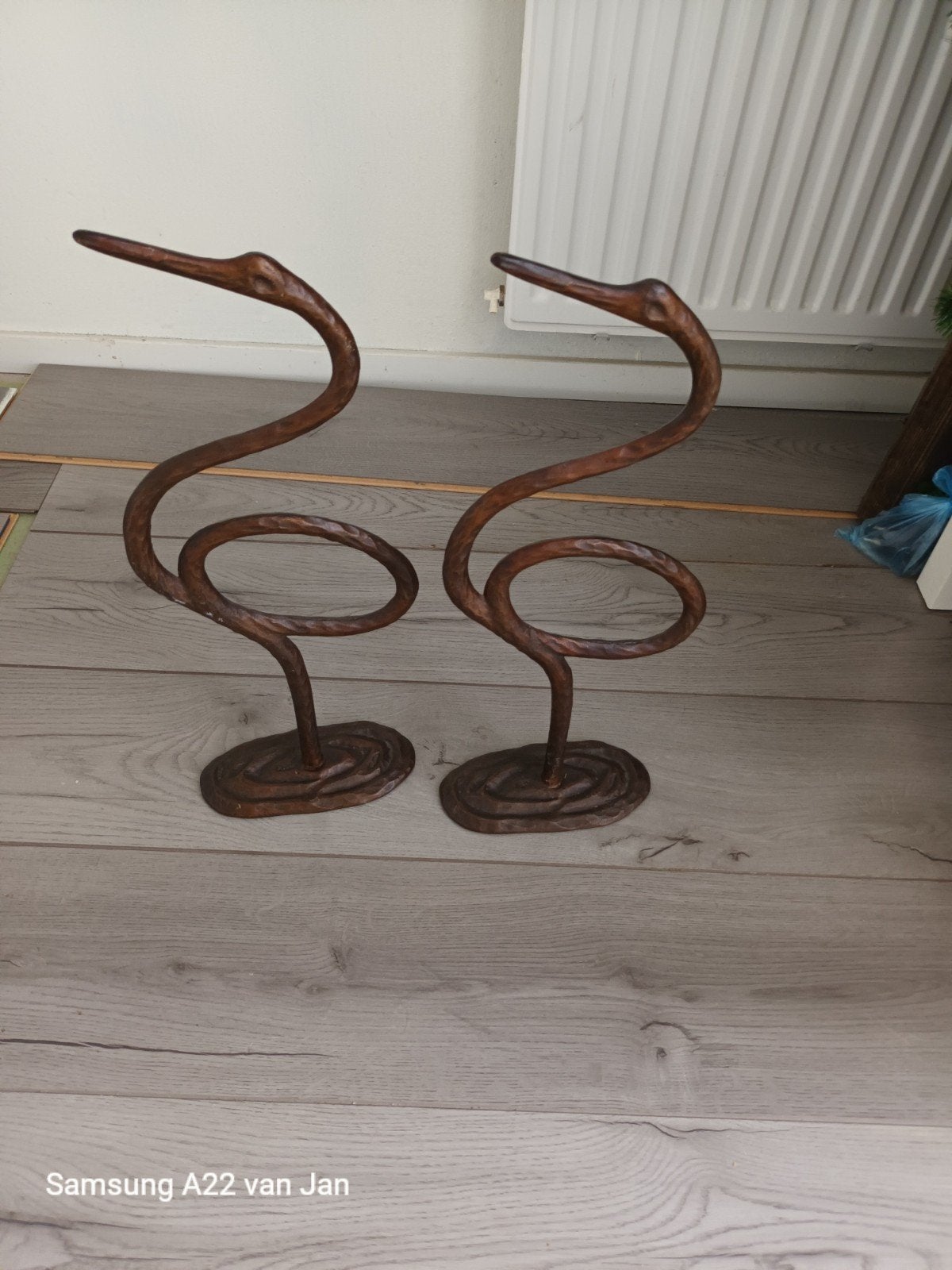 2 grote vogels, Ophalen, Metaal, 50 tot 75 cm
