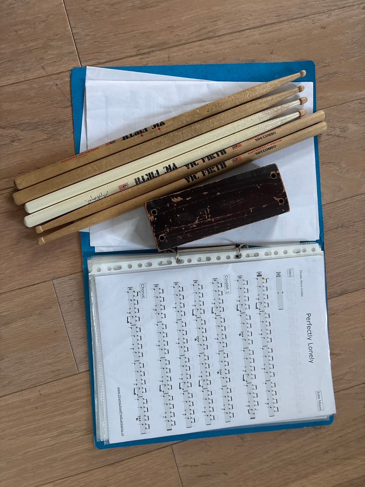 Drumstokken en bladmuziek voor drums, Ophalen, Gebruikt, Overige merken
