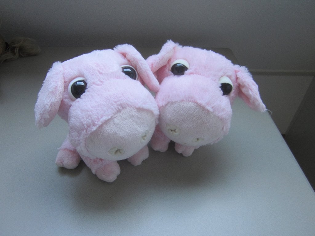 Big Headz TCC Global roze superzacht pluche varken grote og, Overige merken, Overige karakters, Overige typen, Nieuw
