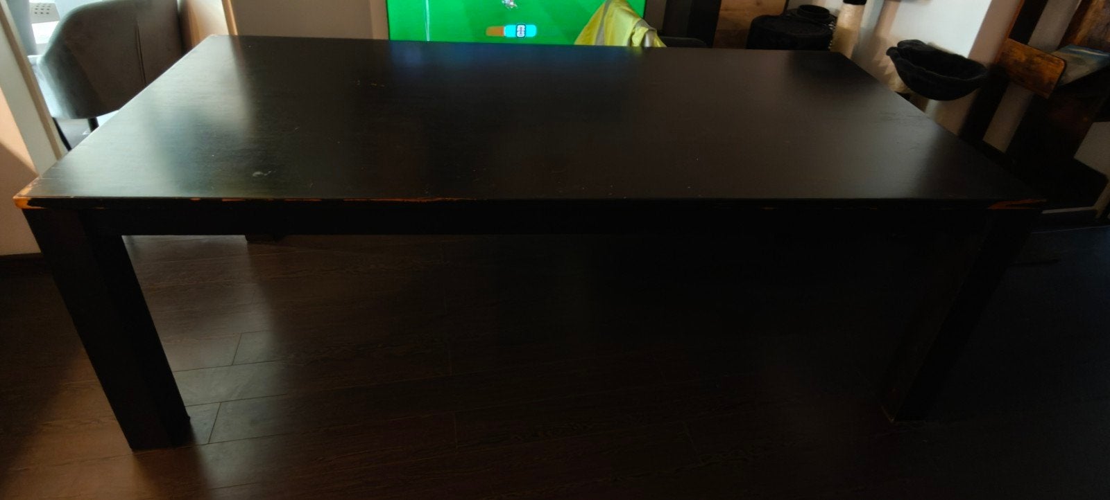 Gratis zwarte eettafel, Ophalen, Gebruikt, 200 cm of meer, 50 tot 100 cm