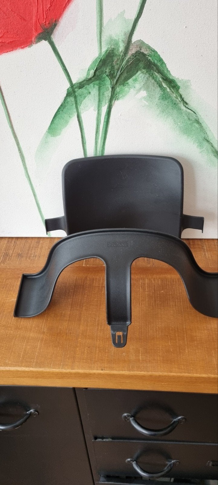 zwarte Stokke Babyset Tripp trapp ( 1e model) Zwart beugel, Ophalen of Verzenden, Zo goed als nieuw, Meegroeistoel, Stoelverkleiner