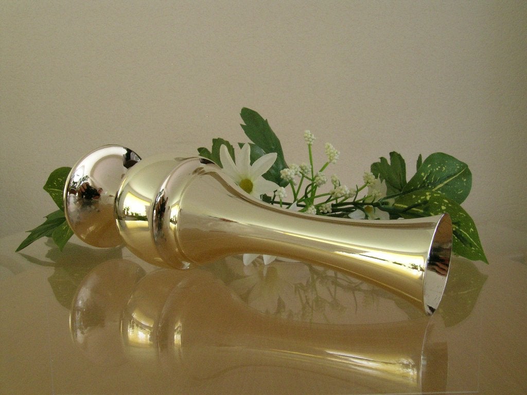Keltum vaas 19 cm verzilverd Anjer vaasje jr 60 nieuwstaat, Ophalen of Verzenden