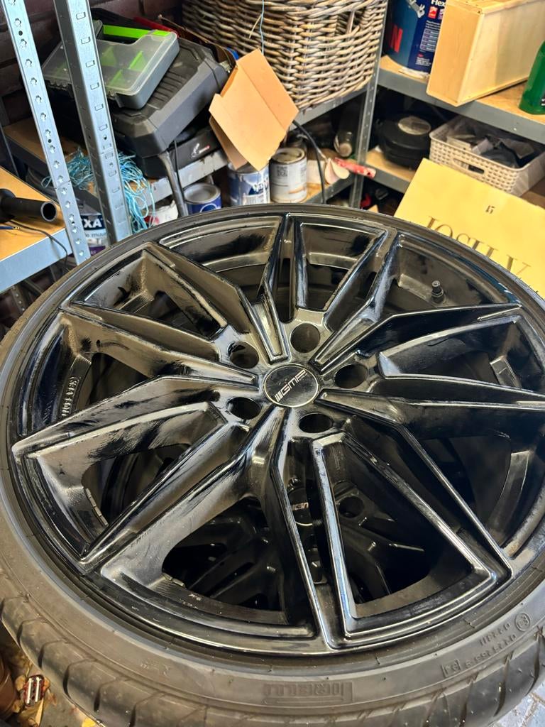 Zgan Zwarte Velgen 19”  + Zomerbanden BMW 3 Serie (Breedset), Auto-onderdelen, Banden en Velgen, Gebruikt, Banden en Velgen, Zomerbanden