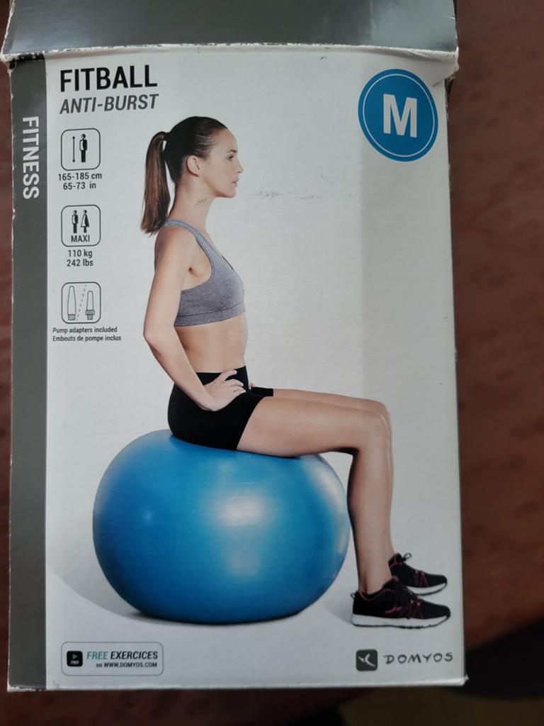Domyos Fitness/ Yoga bal, maat M, blauw, Ophalen of Verzenden, Zo goed als nieuw, Fitnessbal