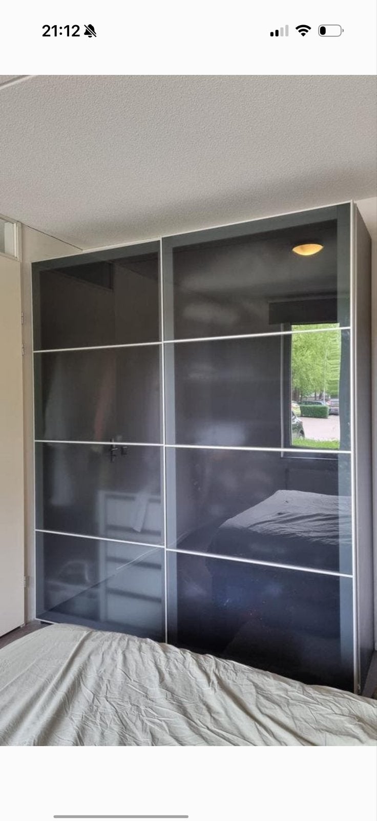 IKEA Pax schuifdeuren glas 236x100 cm, Ophalen, 100 tot 150 cm, 200 cm of meer, Met deur(en)