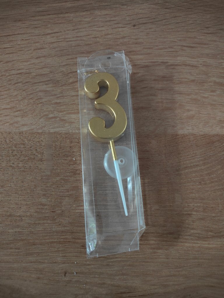 Verjaardags (taart) kaarsje 3, Ophalen of Verzenden, Nieuw, Versiering, Verjaardag
