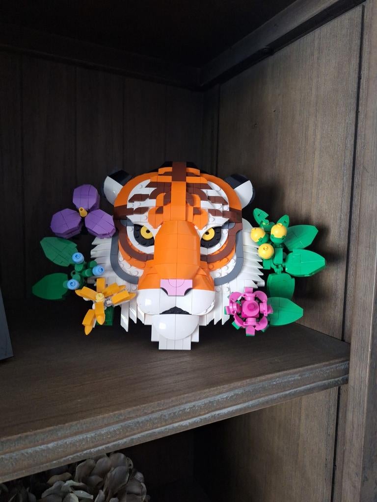 Mooie LEGO Tijger Hoofd, Ophalen of Verzenden, Zo goed als nieuw, Complete set, Lego