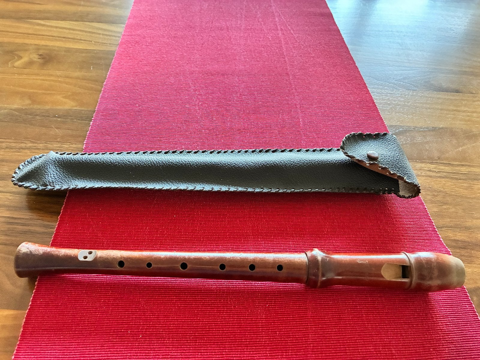 Houten blokfluit met hoes - Gebruikt, Ophalen of Verzenden, Gebruikt, Sopraan of Sopranino, Met koffer, hoes of etui