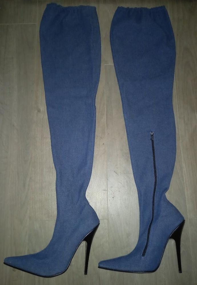 hoge hakken overknee hoge laarzen high heels thighhigh boots, Kleding | Dames, Schoenen, Ophalen, Hoge laarzen, Blauw, Nieuw