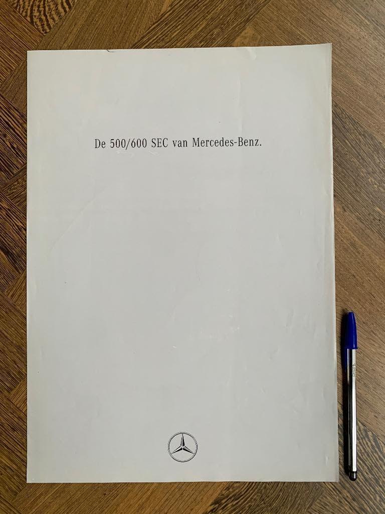 Groot formaat folder Mercedes-Benz 500/600 SEC C140 1992, Boeken, Nieuw, Mercedes-Benz, Mercedes, Ophalen of Verzenden