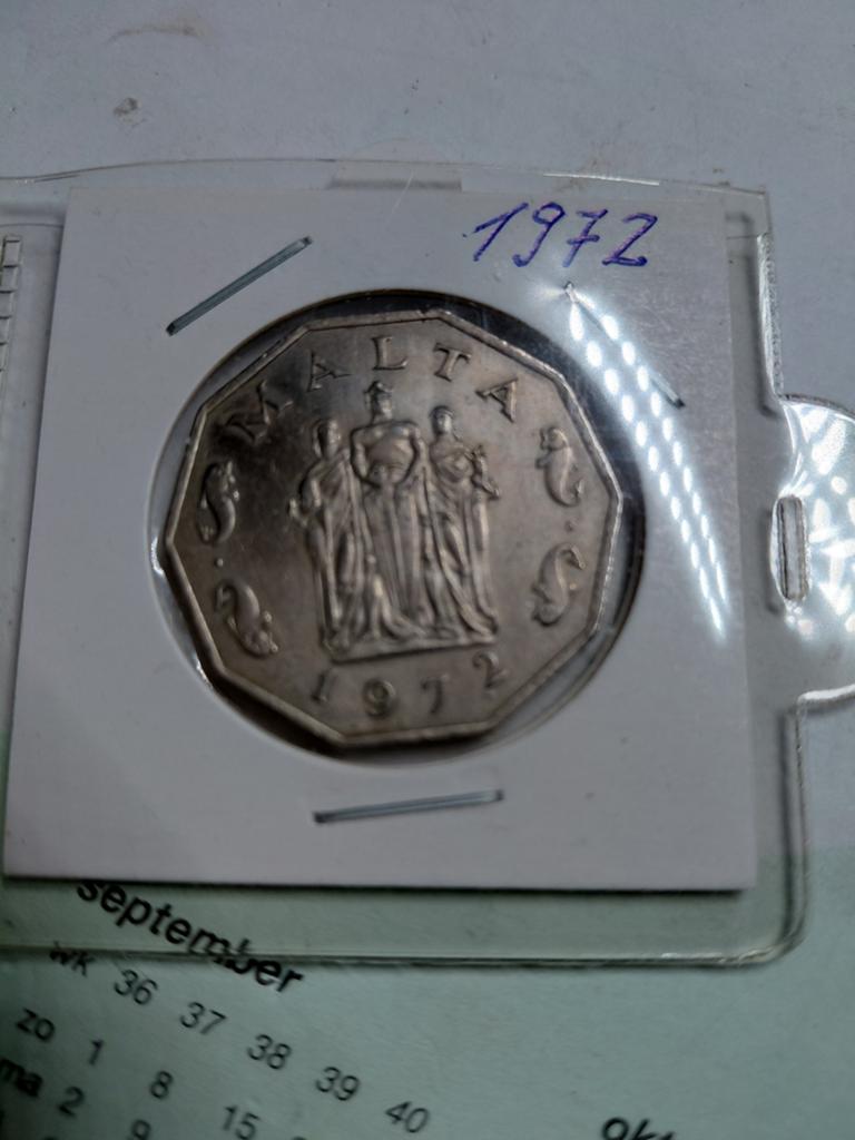 Malta 50 cent munt 1972 - 10-kantig, Postzegels en Munten, Munten | Europa | Niet-Euromunten, Ophalen of Verzenden, Overige landen