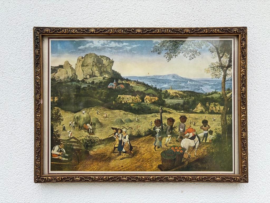 Vintage Bruegel reproductie: De Oogst, Antiek en Kunst, Kunst | Schilderijen | Klassiek, Ophalen