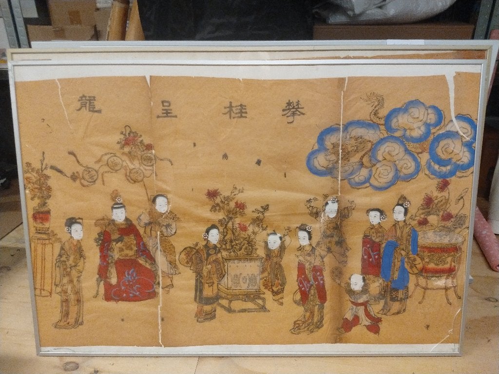 chinese schilderkunst antiek? 2 stuks, Ophalen