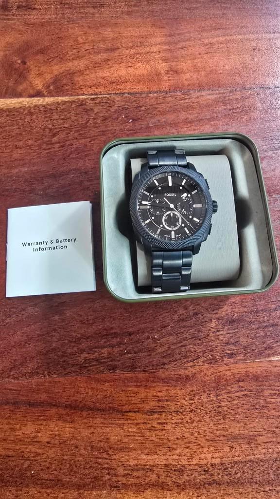 Fossil New Chronograph Black Stainless Steel Watch, Sieraden, Tassen en Uiterlijk, Horloges | Heren, Staal, Staal, Polshorloge