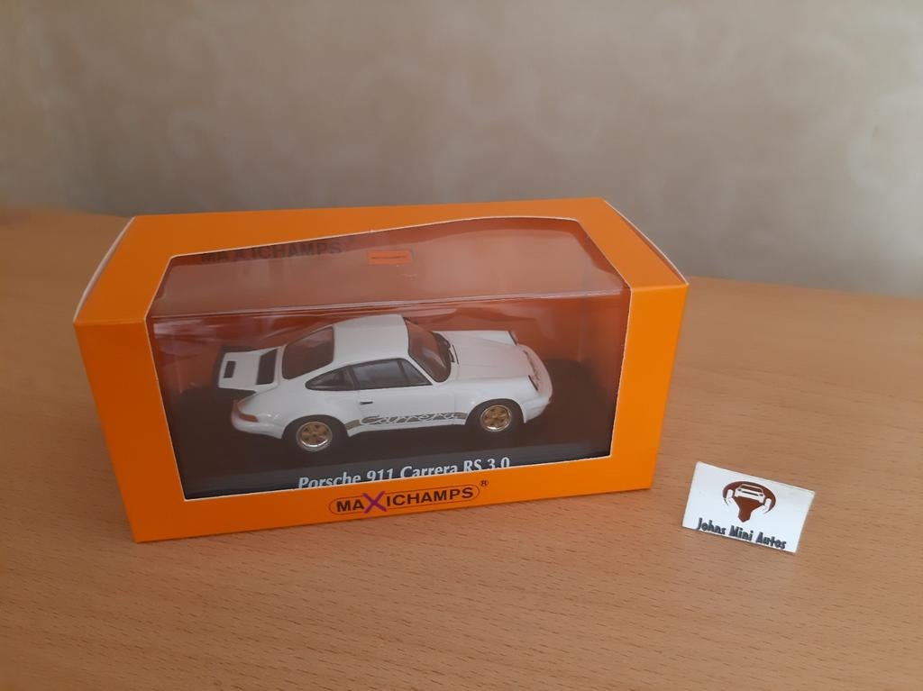 Porsche 911 Carrera RS 3.0 1974 Wit met gouden decals - 1:43, Overige merken, Auto, Nieuw, Ophalen of Verzenden