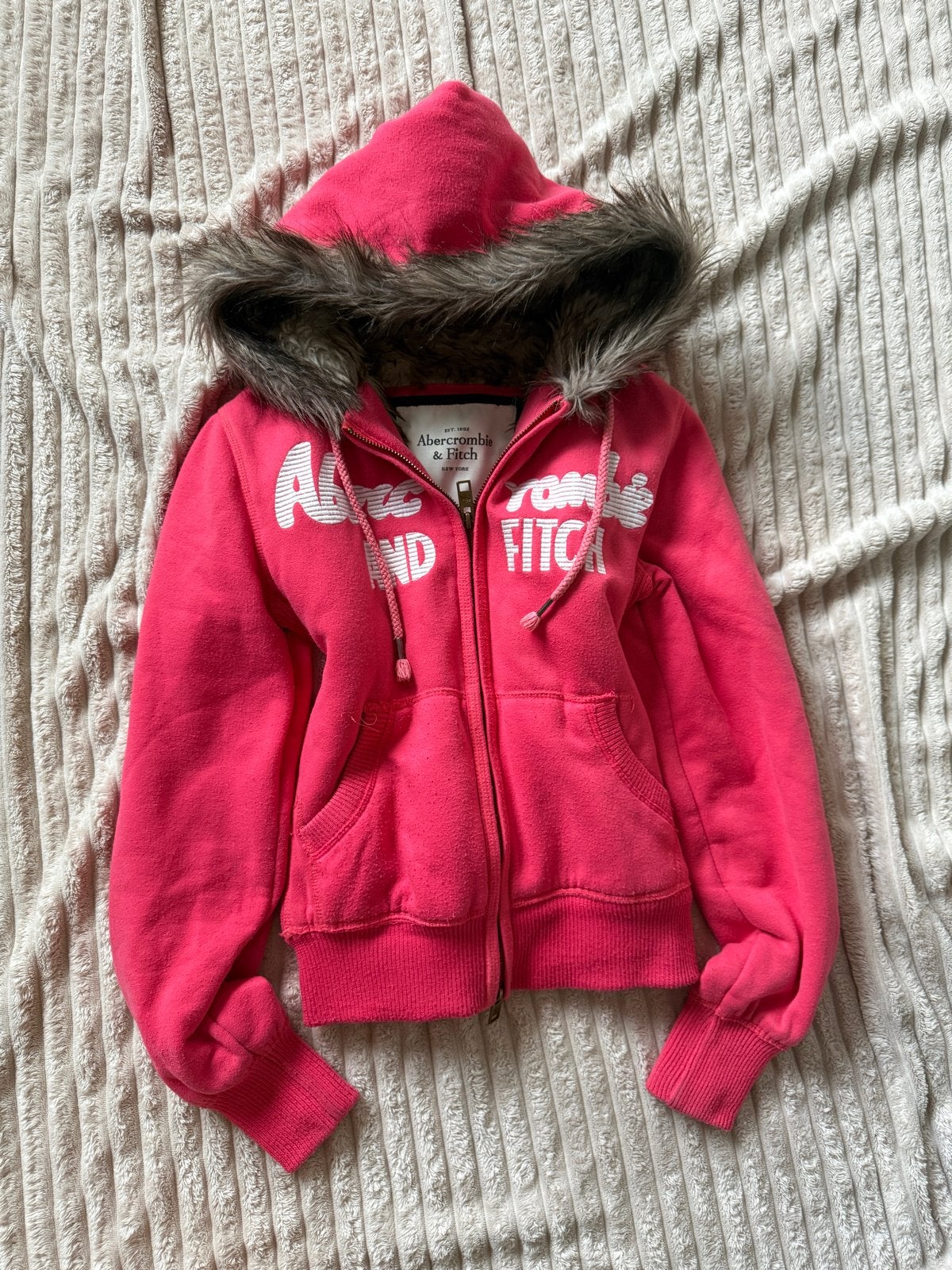 Abercrombie & Fitch vest met capuchon - Maat S, Ophalen of Verzenden, Gedragen, Maat 36 (S), Roze