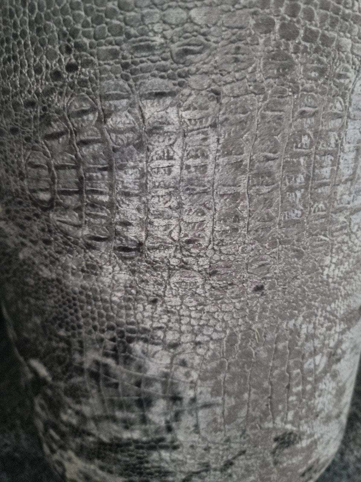 2 velourse antraciet croco lampekappen, Ophalen, Rond, Minder dan 50 cm, Minder dan 50 cm