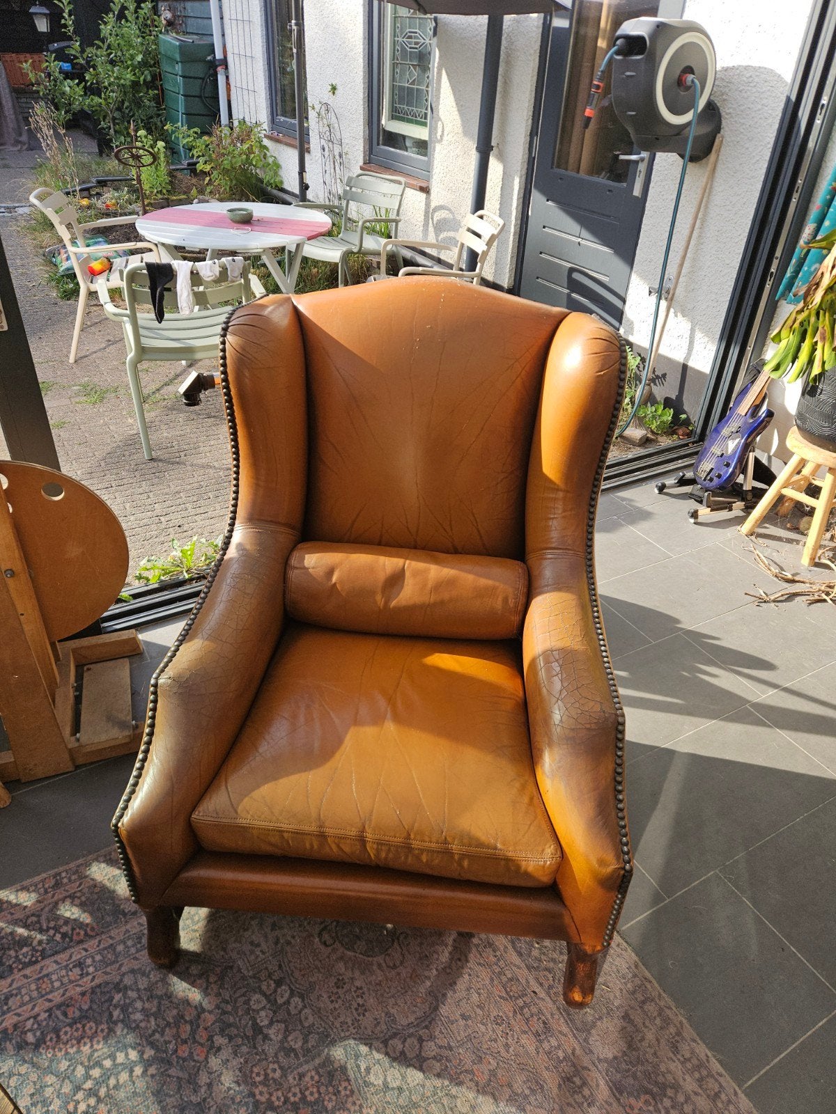 Klassieke leren fauteuil - Gratis af te halen!, Huis en Inrichting, Fauteuils, Ophalen, Gebruikt, Klassiek, 75 tot 100 cm