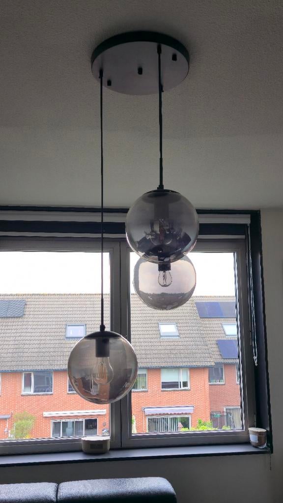 Smokey hanglamp in Eric Kuster stijl, Ophalen of Verzenden, Zo goed als nieuw, Glas, Eric Kuster stijl, Modern, Luxe