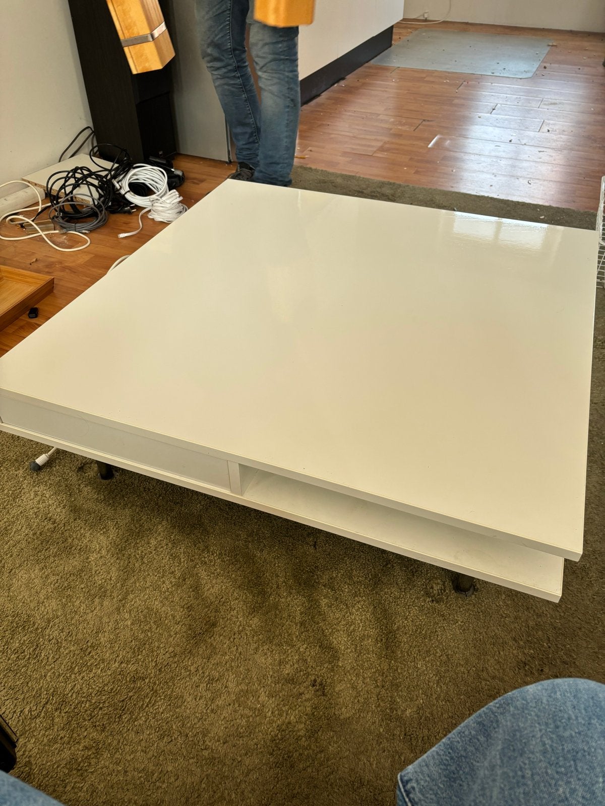 IKEA Salontafel Wit 95x95 cm met Lades, Huis en Inrichting, Ophalen, Gebruikt, Vierkant, 50 tot 100 cm
