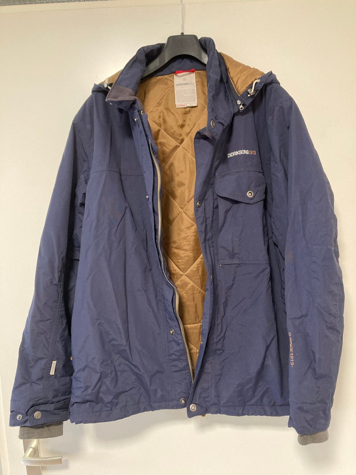 Didriksons winterjas heren - Donkerblauw - Maat XL, Ophalen of Verzenden, Zo goed als nieuw, Maat 56/58 (XL), Blauw