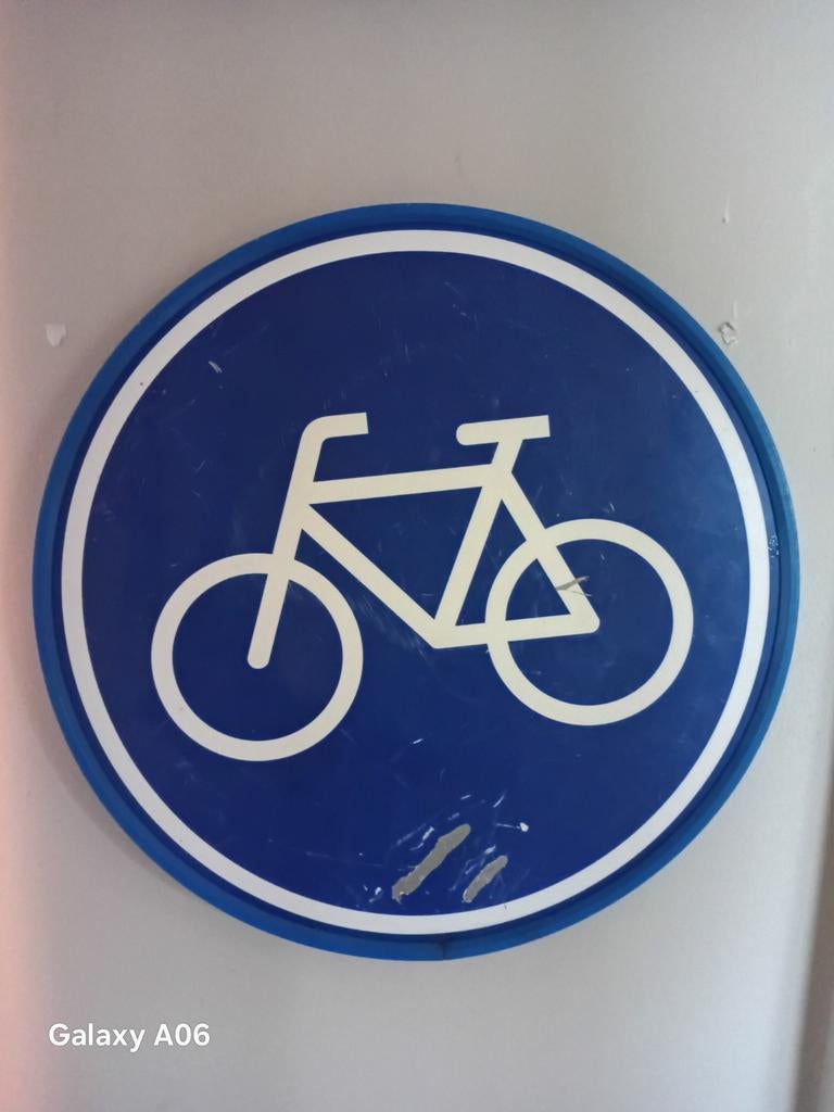 Blauw fietsverkeersbord - Verplicht fietspad, Ophalen of Verzenden, Gebruikt