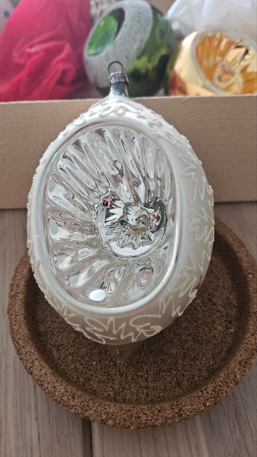 vintage kerstbal zilver, Diversen, Ophalen of Verzenden