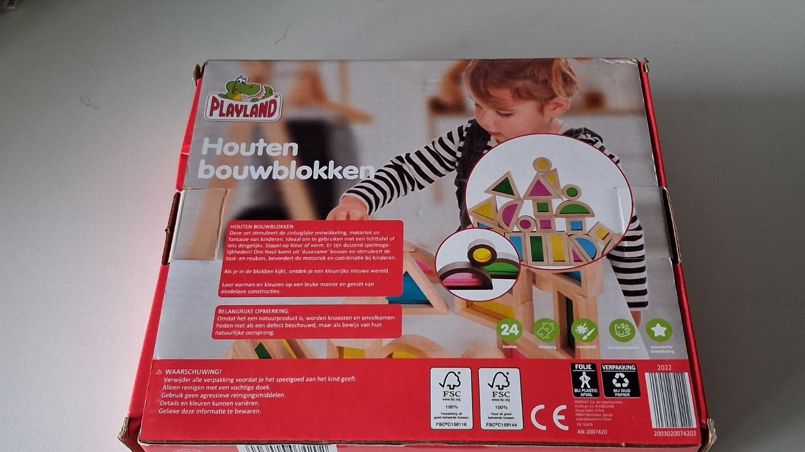 Nieuw! Leuke HOUTEN BOUWBLOKKEN-SET, Ophalen of Verzenden, Nieuw