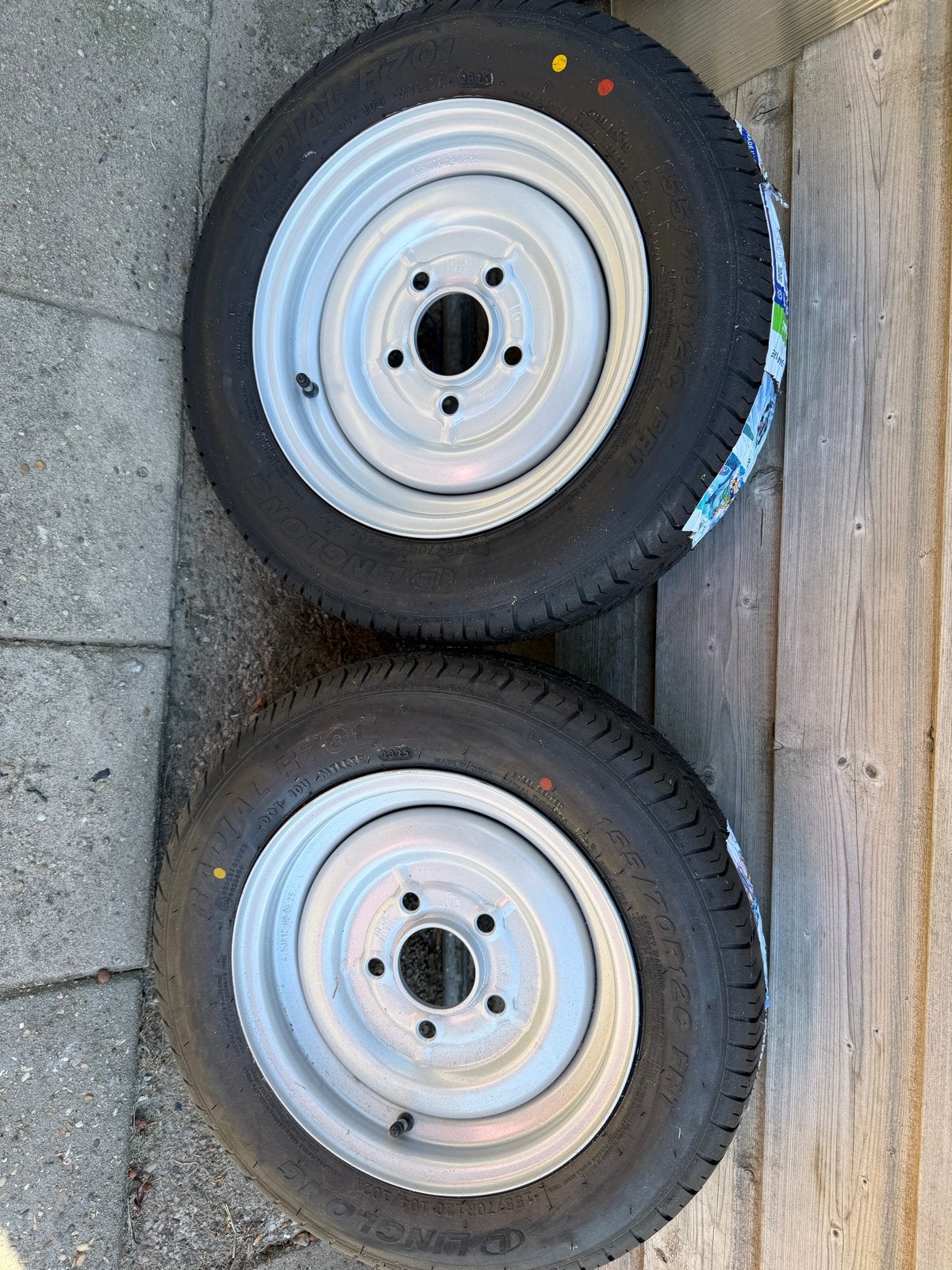 155/70R12C banden op 4,5x12 velgen 5x112 ET20, Ophalen, Nieuw