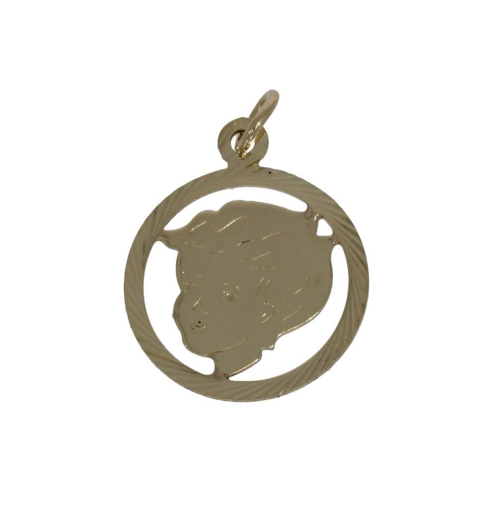 Kinderkopje 14k gouden bedel armband ketting hanger jongen
