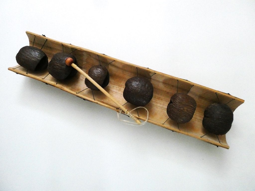 Bamboe / kokosnoot xylofoon percussie - muziek instrument, Antiek en Kunst, Ophalen of Verzenden